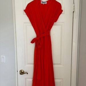 Red/Orange Wrap Dress
